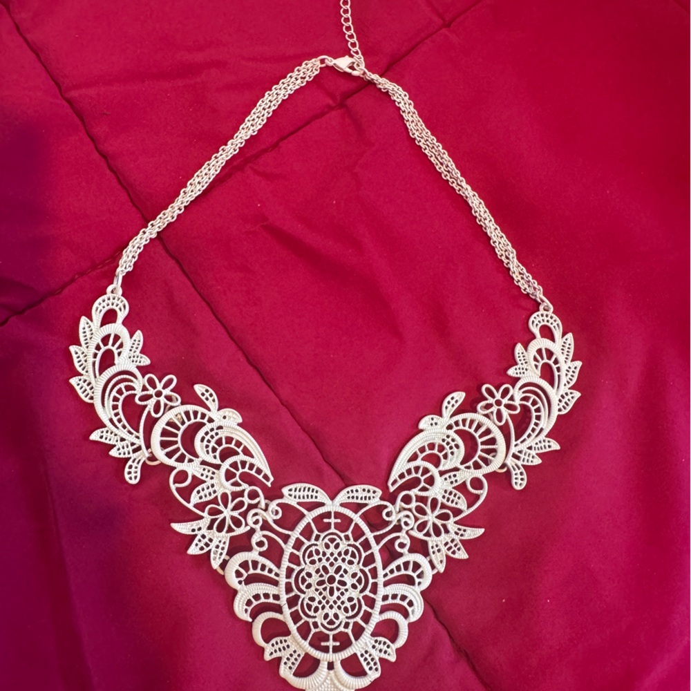 Painted Metal Yoke Necklace.